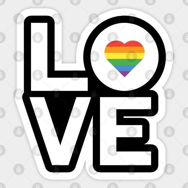 Love T-Shirt Gay Lesbian Inspired Rainbow Heart LGBT Pride Sticker by giftideas